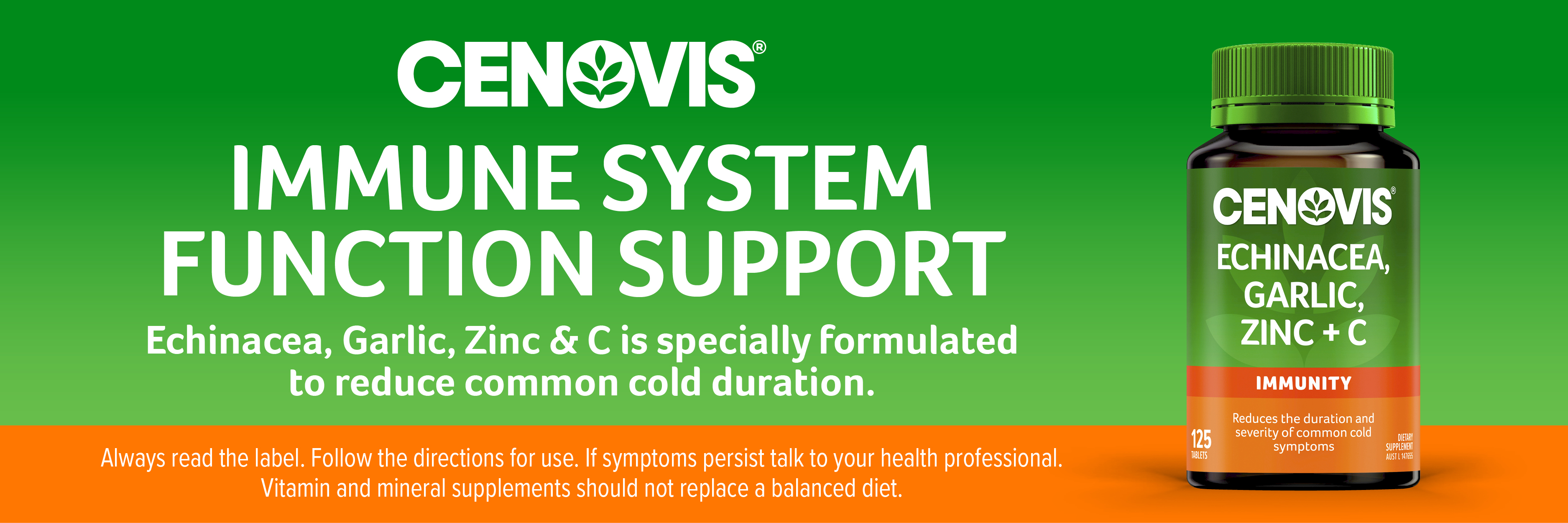 Buy Cenovis Echinacea, Garlic, Zinc & C Contains Vitamin C 125